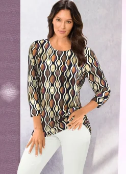 Discount KLAUS MODELLE MADE IN GERMANY Shirt mit 3/4-langen Ärmeln BRAUN-CAMEL-BEIGE
