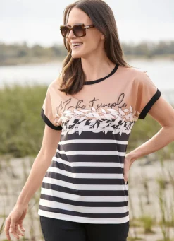 Online laurakent Shirt mit Mustermix SAND-SCHWARZ-WEISS
