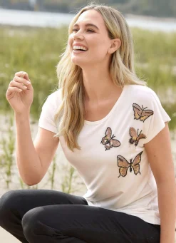 Online laurakent Shirt mit Perlenapplikation ECRU