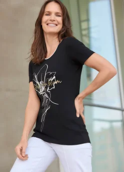 Discount BADER Shirt mit Plättchenzier SCHWARZ