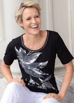 BADER Shirt mit Plättchenzier SCHWARZ