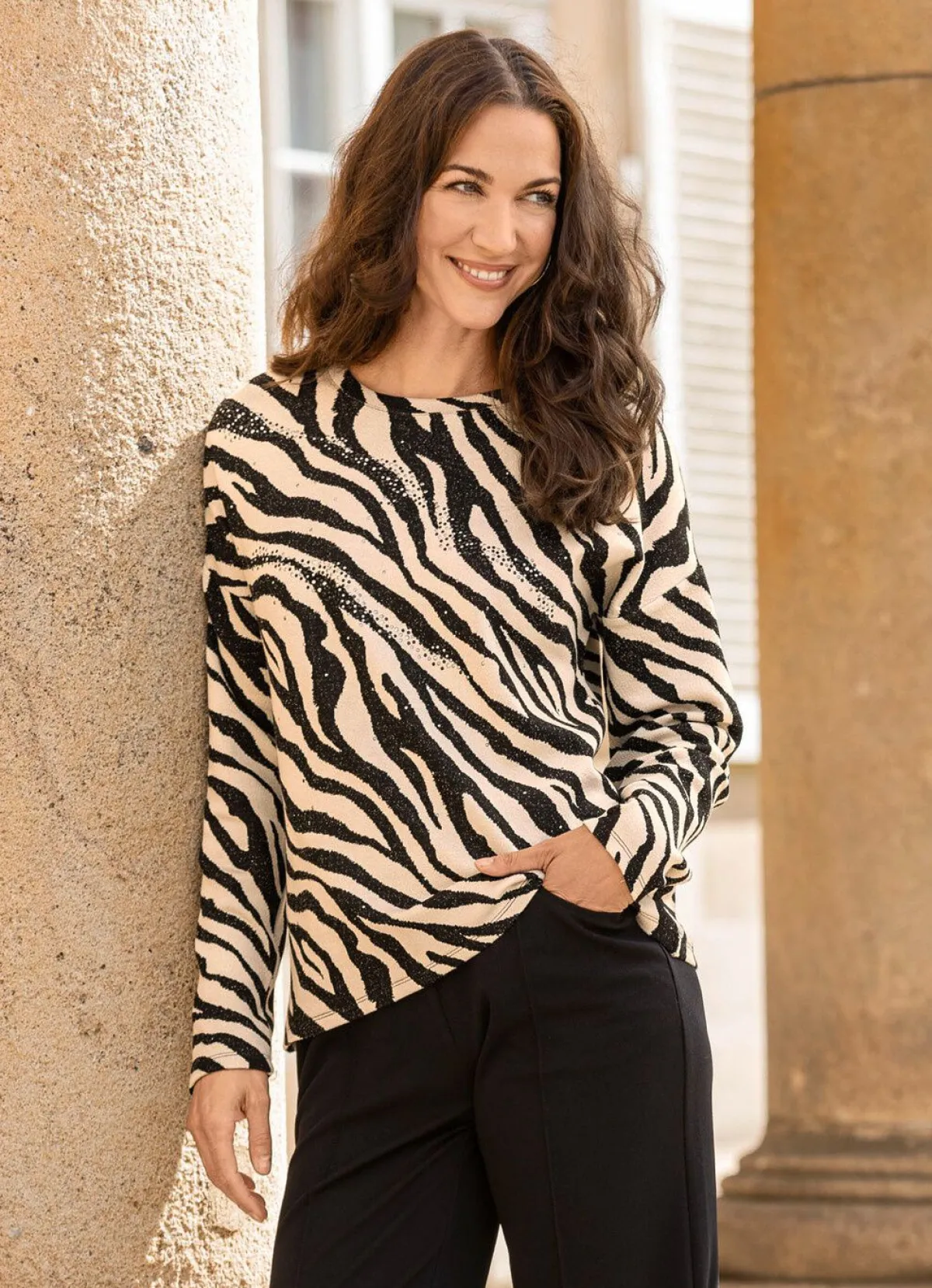 Sale BADER Shirt mit Plättchenzier im Vorderteil SCHWARZ-BEIGE