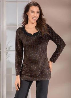 Sale BADER Shirt mit raffiniertem Halsausschnitt SCHWARZ-MESSING