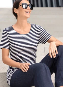 Discount laurakent Shirt mit Ringeldessin MARINE-WEISS