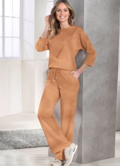 Outlet KLAUS MODELLE MADE IN GERMANY Shirt mit rundem Halsausschnitt CAMEL