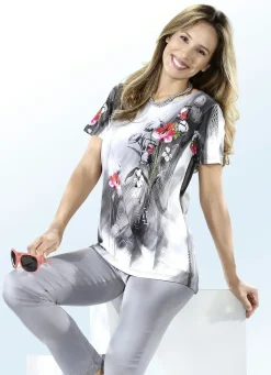 Online BADER Shirt mit rundem Halsausschnitt WEISS-GRAU