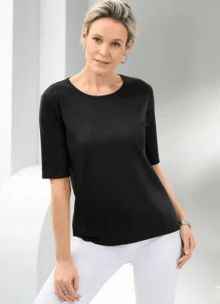 Clearance BADER Shirt mit rundem Halsausschnitt in 10 Farben SCHWARZ