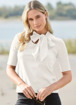 Online BADER Shirt mit Schluppe in 3 Farben ECRU