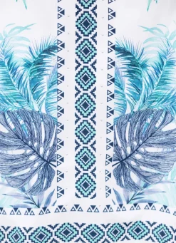 BADER Shirt mit silberfarbenen Zierplättchen ECRU-TÜRKIS-BLAU