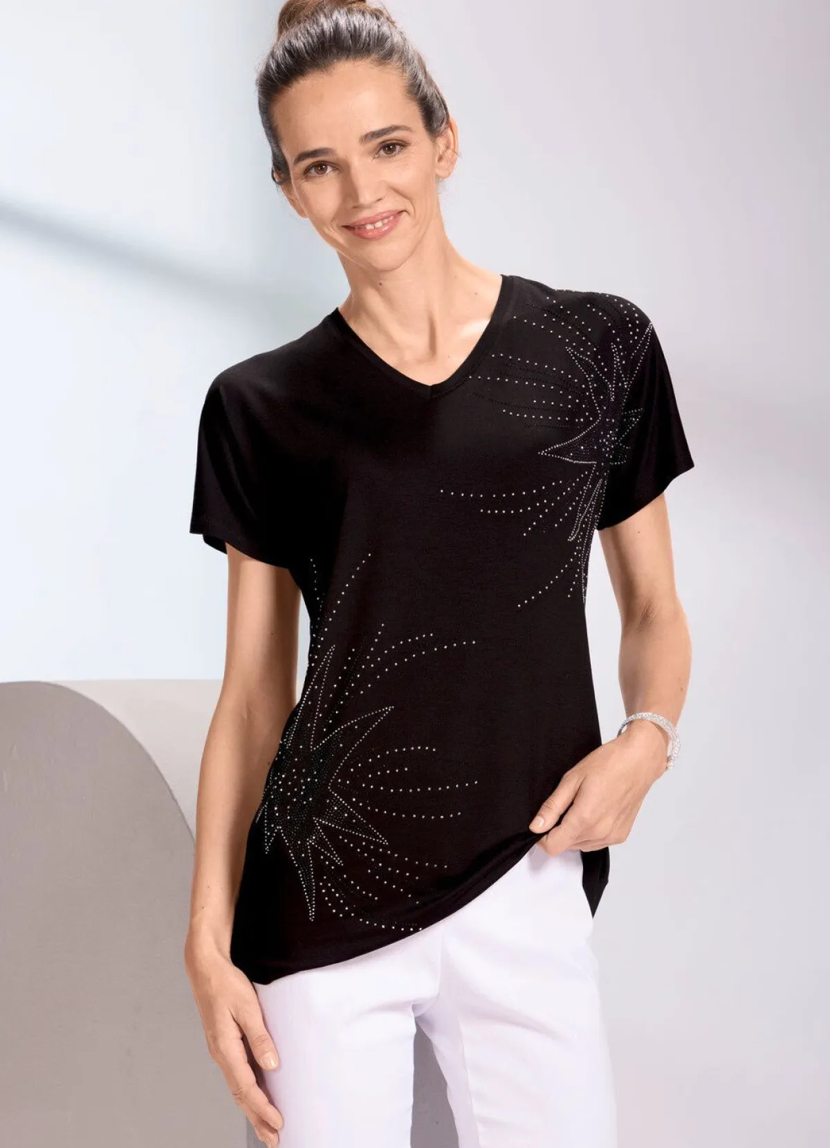 Online BADER Shirt mit Strasszier SCHWARZ