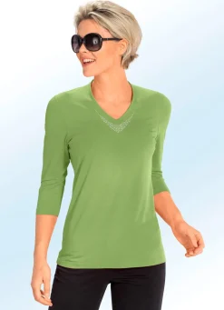 BADER Shirt mit V-Ausschnitt in 5 Farben LIMETTE