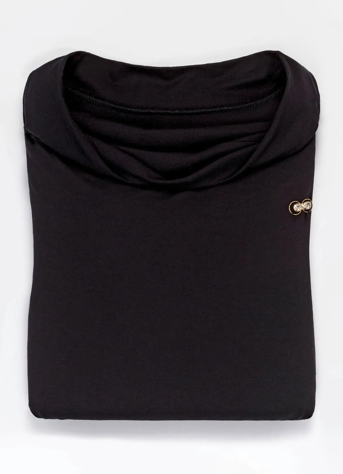 Online BADER Shirt mit Wasserfallausschnitt in 2 Farben SCHWARZ