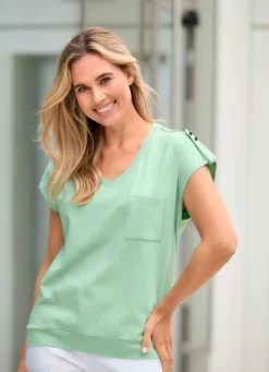 Clearance laurakent Shirt mit Ziersteinen MINT