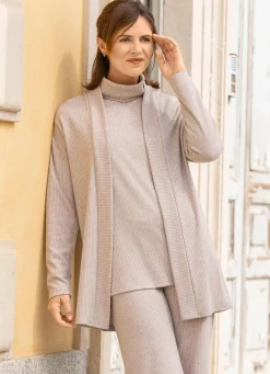 New BADER Shirtjacke in lässiger Form BEIGE MELIERT
