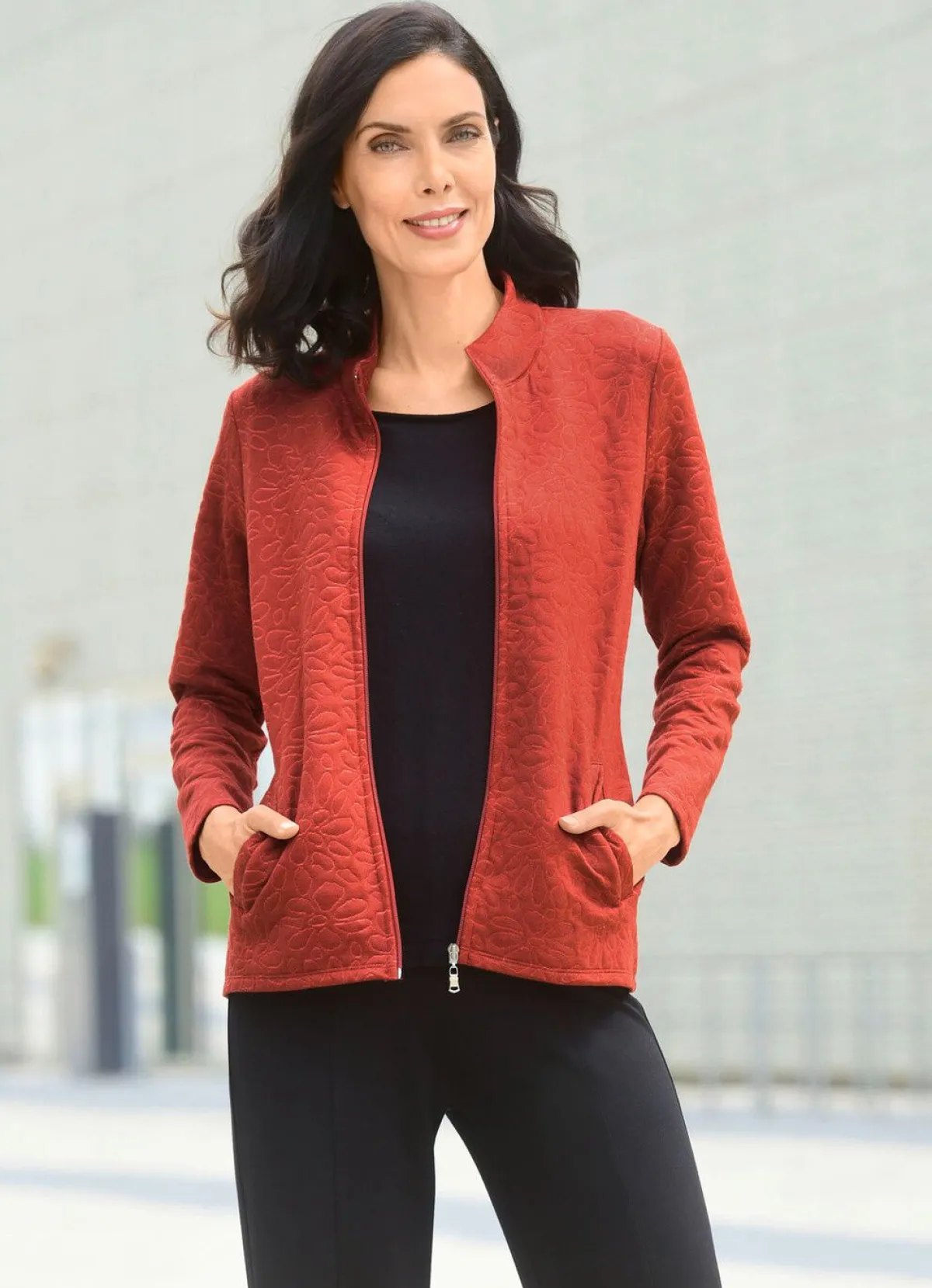 Hot BADER Shirtjacke mit durchgehendem Reißverschluss TERRAKOTTA