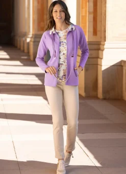 Outlet BADER Shirtjacke mit Kontrastverarbeitung am Kragen in 2 Farben LILA