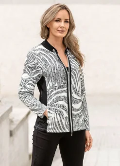 Discount BADER Shirtjacke mit praktischen Reißverschlusstaschen SCHWARZ-WEISS-GRAU