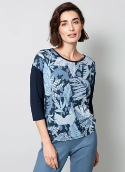 New BADER Shirt mit 3/4-langen Ärmeln RAUCHBLAU-EISBLAU