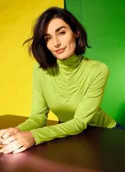 Discount BADER Shirt mit Raffungen in 5 Farben LIMETTE