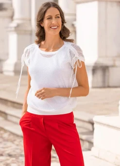 New BADER Shirt-Tunika aus Netzstoff WEISS