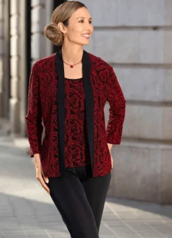 Outlet BADER Shirt-Tunika in 2-in-1-Optik ROT-SCHWARZ