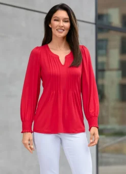 New BADER Shirt-Tunika mit Elastan ROT