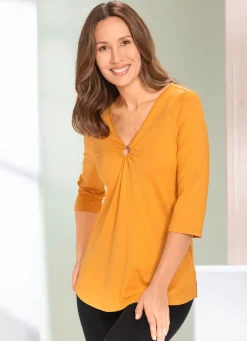 Hot BADER Shirt-Tunika mit Schmuck-Applikation MESSING