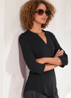 Outlet BADER Shirt-Tunika mit Stehkragen SCHWARZ