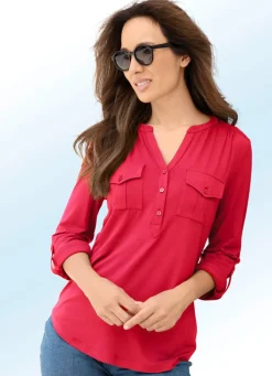 Clearance BADER Shirt-Tunika mit Stehkragen ROT