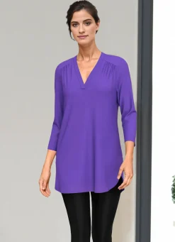 New BADER hirt-Tunika it V-Auchnitt LILA