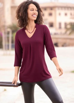 Outlet BADER Shirt-Tunika mit V-Ausschnitt BORDEAUX