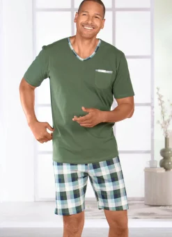 Best BADER Shorty, 3 teilig, mit zwei Oberteilen und einer Hose KHAKI-MINT-BUNT