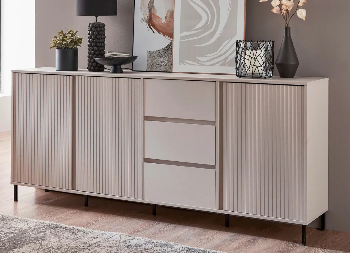 Clearance BADER Sideboard mit aufwendiger Rillenfront KASCHMIR