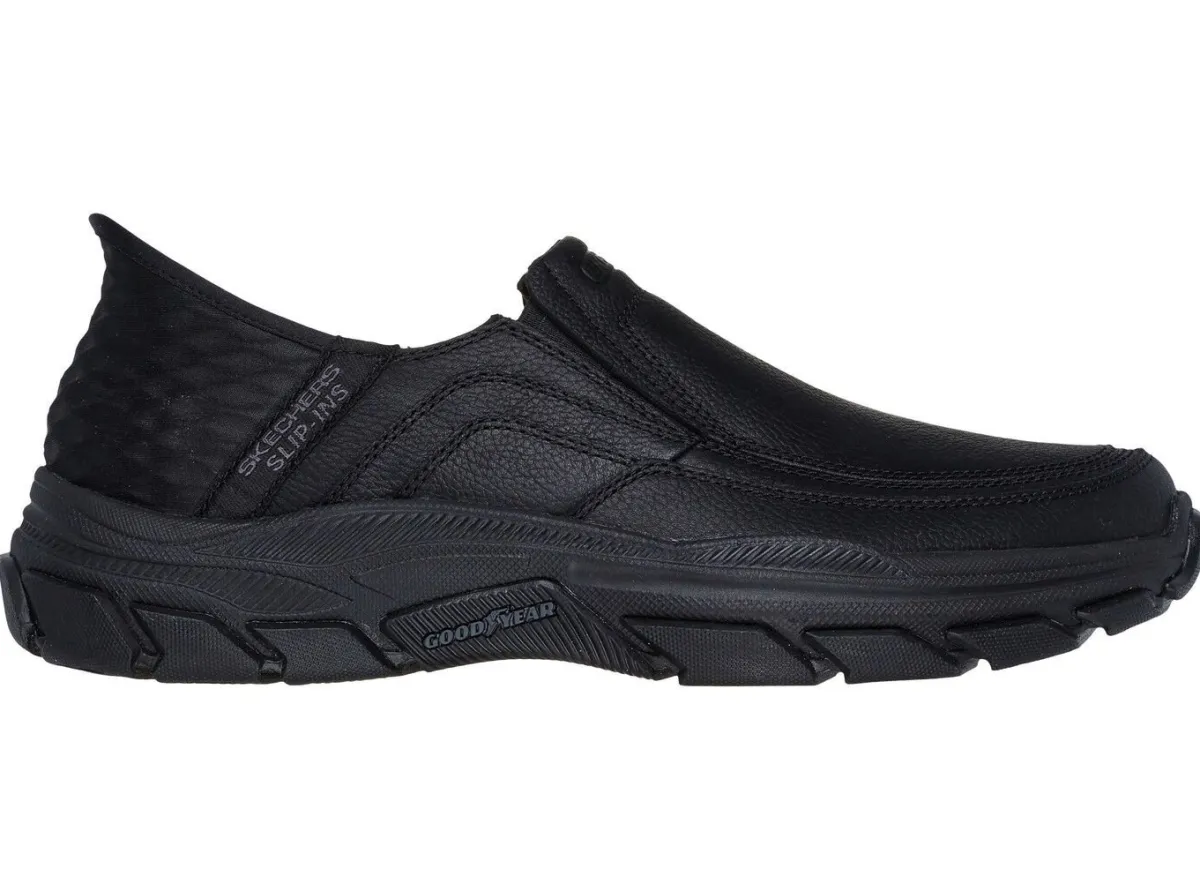 New Skechers , bequeme Herren-Slipper, mit geformter Slip-Ins Fersenplatte SCHWARZ