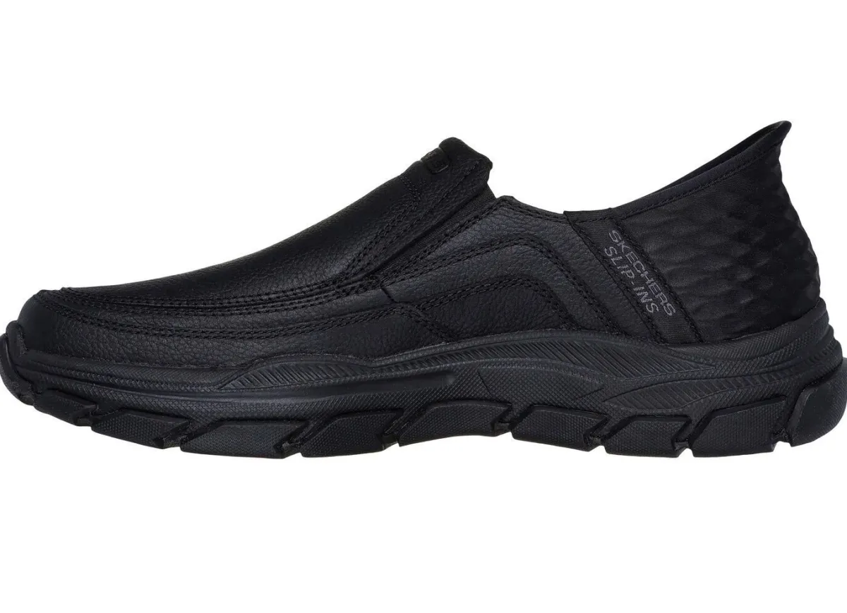 New Skechers , bequeme Herren-Slipper, mit geformter Slip-Ins Fersenplatte SCHWARZ