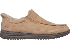 Sale Skechers , bequeme Herren-Slipper, mit geformter Slip-Ins Fersenplatte CAMEL