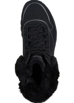 Clearance Skechers , gefütterte Damen-Boots, Winterschuhe, mit flauschigem Plüschkragen SCHWARZ