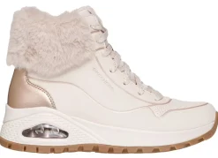 Discount Skechers , gefütterte Damen-Boots, Winterschuhe, mit flauschigem Plüschkragen ECRU