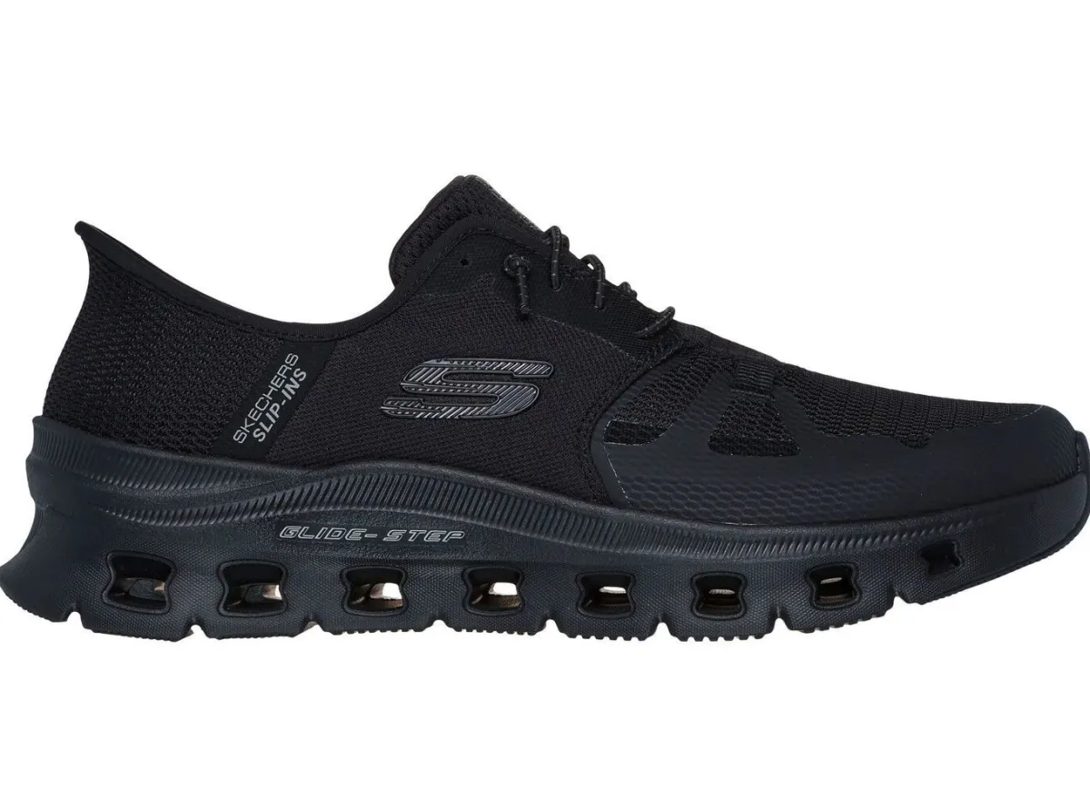 Best Skechers , Herren-Sneaker, mit geformter Slip-Ins Fersenplatte SCHWARZ