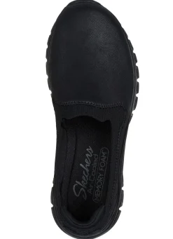 Skechers , klassiche Damen-Slipper, aus Synthetik und elastischem Strick-Material SCHWARZ