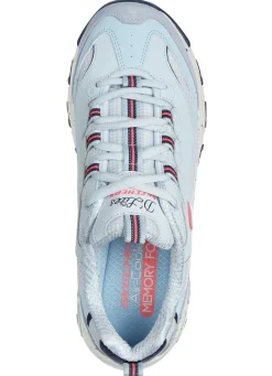 Discount Skechers Schnür-Sneaker mit Veloursleder-Besätzen BLAU-PINK