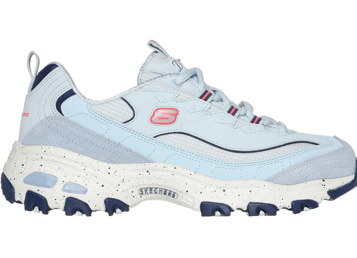 Discount Skechers Schnür-Sneaker mit Veloursleder-Besätzen BLAU-PINK