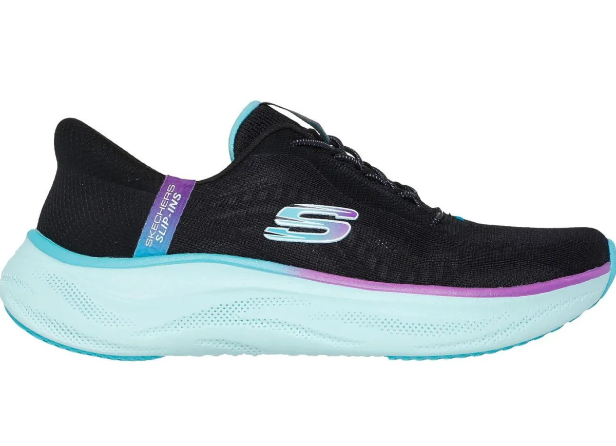 Discount Skechers Sneaker mit geformter Slip-Ins Fersenplatte SCHWARZ-MULTICOLOR