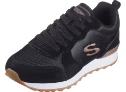 Online Skechers , sportliche Damen-Sneaker, aus Leder, Synthetik und Mesh SCHWARZ-ROSÉGOLD