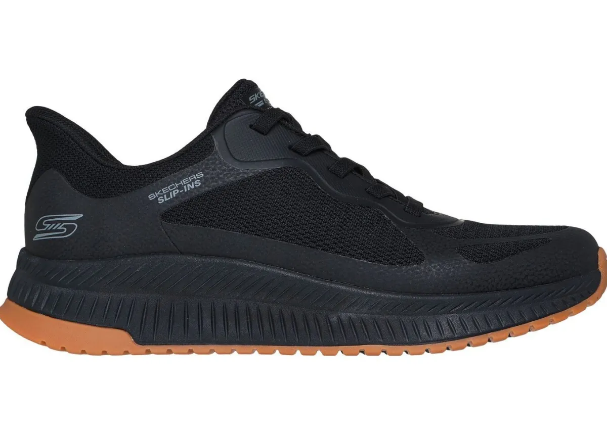 Best Skechers , sportliche Herren-Sneaker, mit geformter Slip-Ins Fersenplatte SCHWARZ