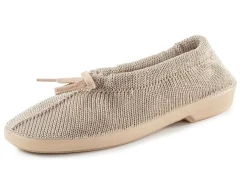 New BADER Slipper aus elastischem Strickmaterial mit Schnürung GOLDBEIGE