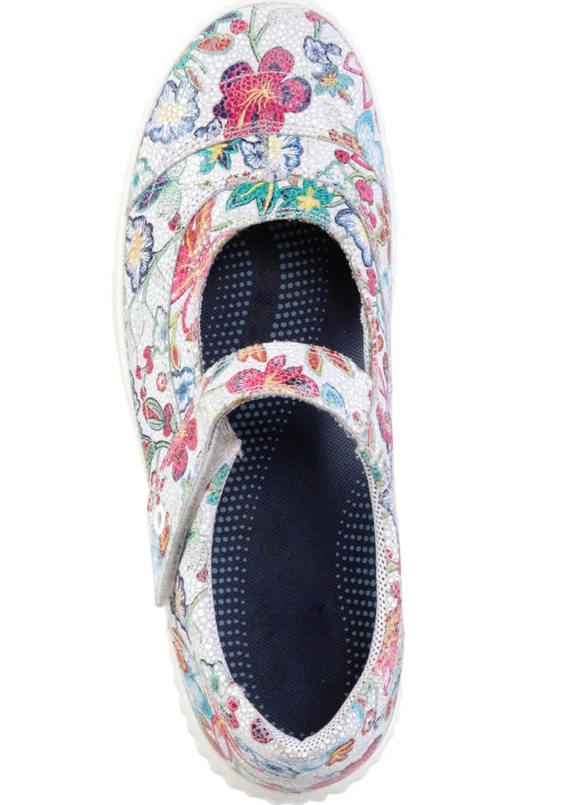BADER Slipper aus floral bedrucktem Leder ECRU-BUNT