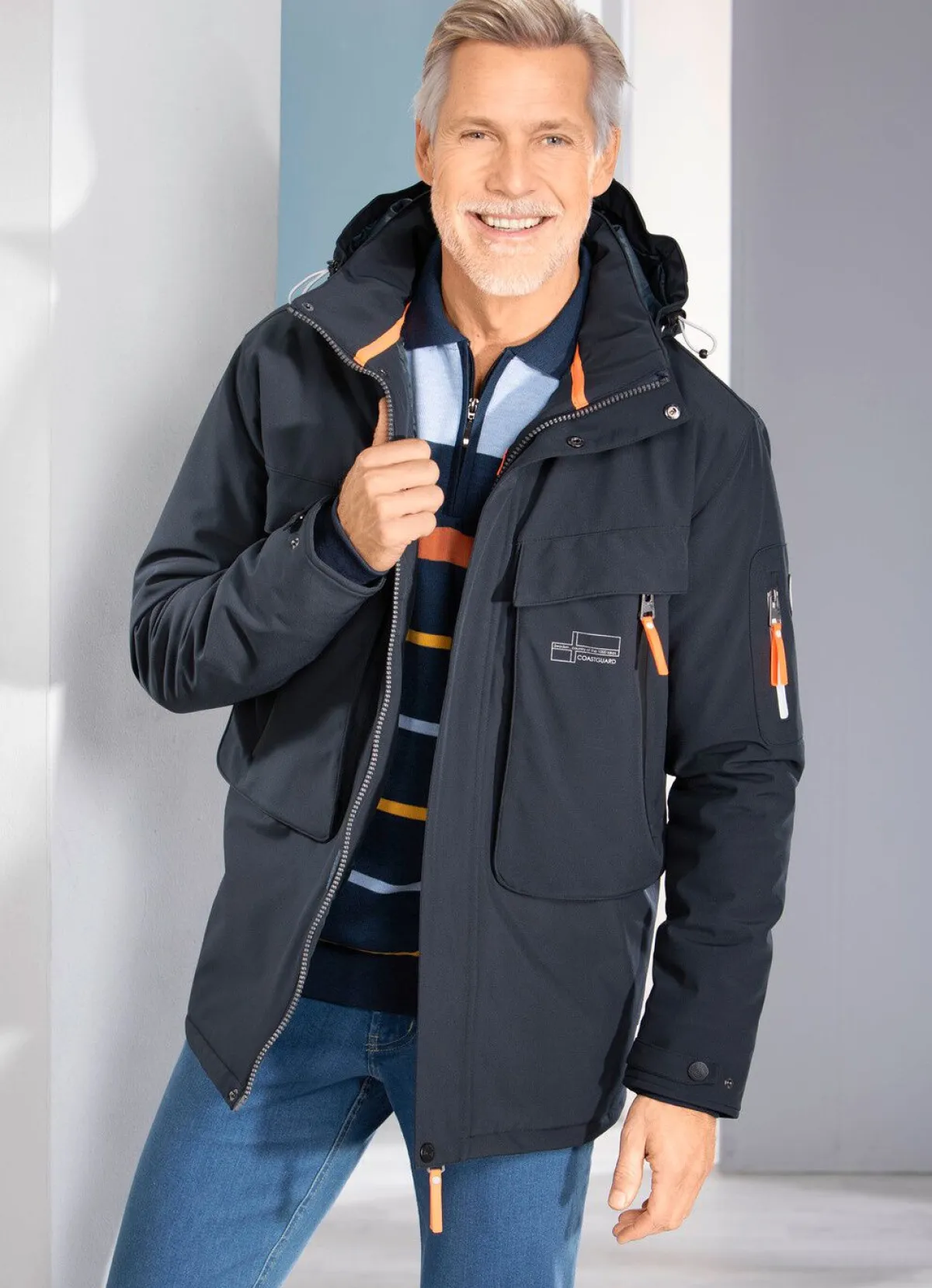 Discount BADER Softshelljacke mit Windfang MARINE