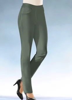 New KLAUS MODELLE MADE IN GERMANY Soft-Stretch-Hose in komfortabler Schlupfform OLIV