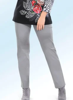 Sale KLAUS MODELLE MADE IN GERMANY Soft-Stretch-Hose in bequemer Schlupfform MITTELGRAU